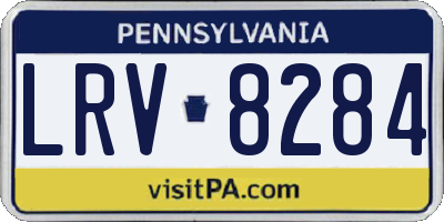 PA license plate LRV8284