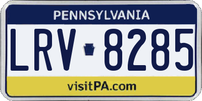 PA license plate LRV8285
