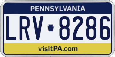 PA license plate LRV8286