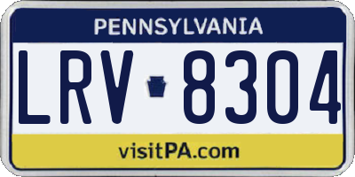 PA license plate LRV8304