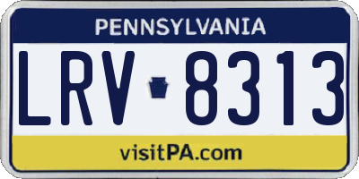 PA license plate LRV8313