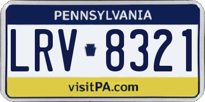 PA license plate LRV8321