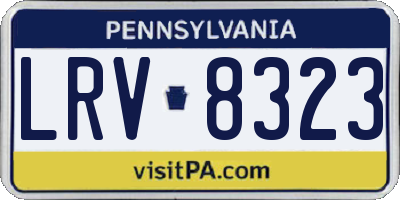 PA license plate LRV8323