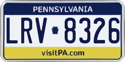 PA license plate LRV8326