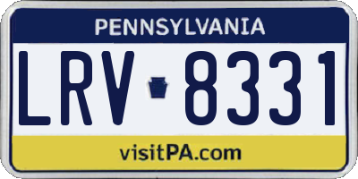 PA license plate LRV8331