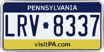 PA license plate LRV8337