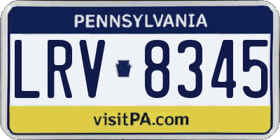 PA license plate LRV8345