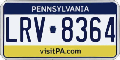 PA license plate LRV8364