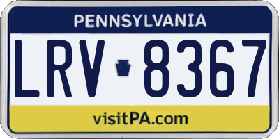 PA license plate LRV8367