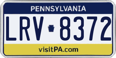 PA license plate LRV8372