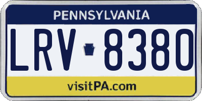 PA license plate LRV8380
