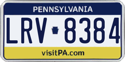 PA license plate LRV8384