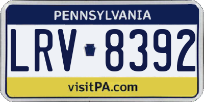PA license plate LRV8392