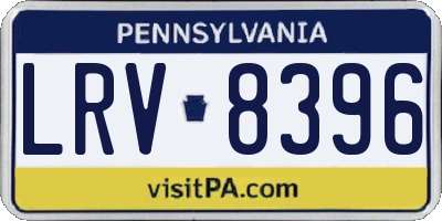 PA license plate LRV8396