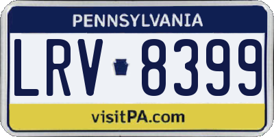 PA license plate LRV8399