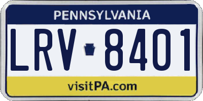 PA license plate LRV8401