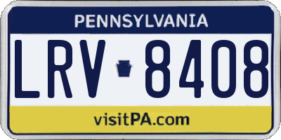 PA license plate LRV8408