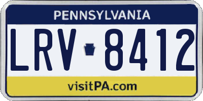 PA license plate LRV8412