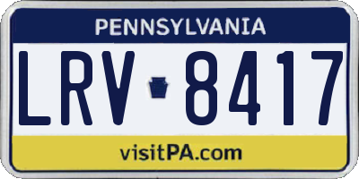PA license plate LRV8417