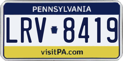 PA license plate LRV8419