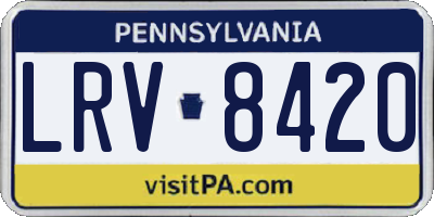 PA license plate LRV8420