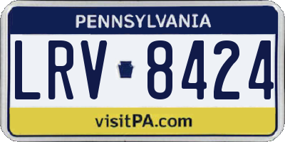 PA license plate LRV8424