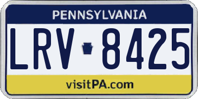 PA license plate LRV8425