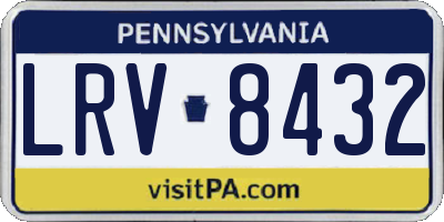 PA license plate LRV8432