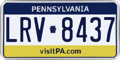 PA license plate LRV8437
