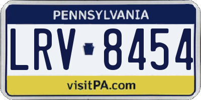 PA license plate LRV8454