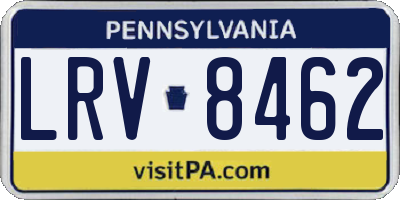 PA license plate LRV8462