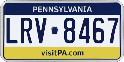 PA license plate LRV8467