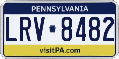 PA license plate LRV8482