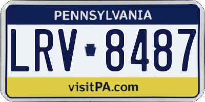 PA license plate LRV8487