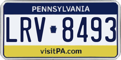PA license plate LRV8493