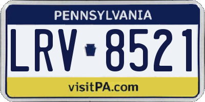 PA license plate LRV8521