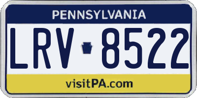 PA license plate LRV8522