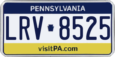 PA license plate LRV8525