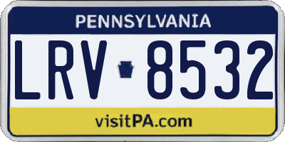 PA license plate LRV8532