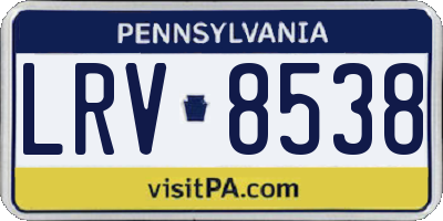 PA license plate LRV8538