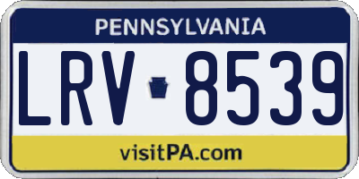 PA license plate LRV8539