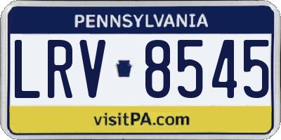 PA license plate LRV8545