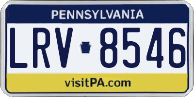 PA license plate LRV8546