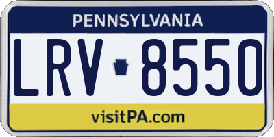 PA license plate LRV8550