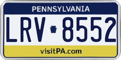 PA license plate LRV8552