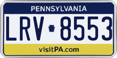 PA license plate LRV8553