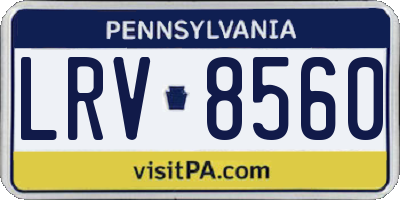 PA license plate LRV8560