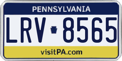 PA license plate LRV8565