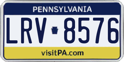 PA license plate LRV8576