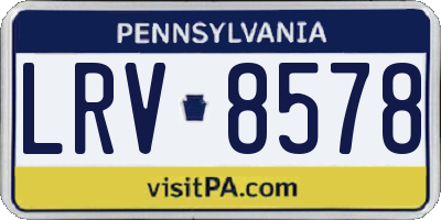 PA license plate LRV8578